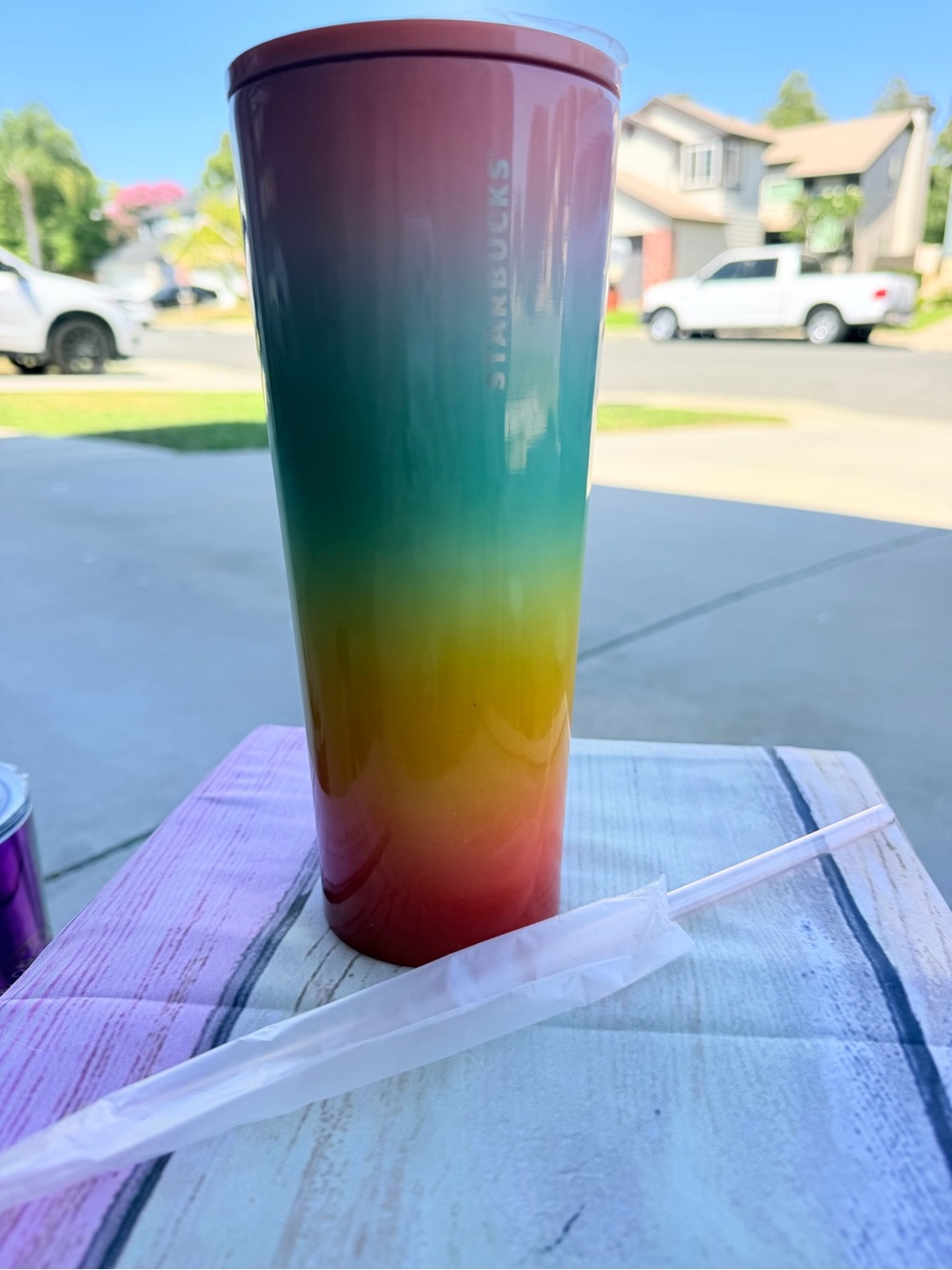 Starbucks RAINBOW Gradient Ombre Tumbler - Pink Green Yellow